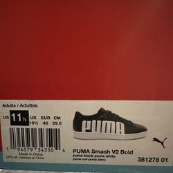 Size 11.5 Men Show Black And White Puma