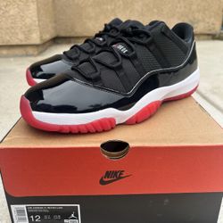 Jordan 11 Low Bred Black Red 2025 Size 12