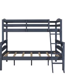 Gray Wood Twin Over Full Bunk Bed