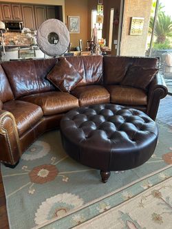 Leather ottoman