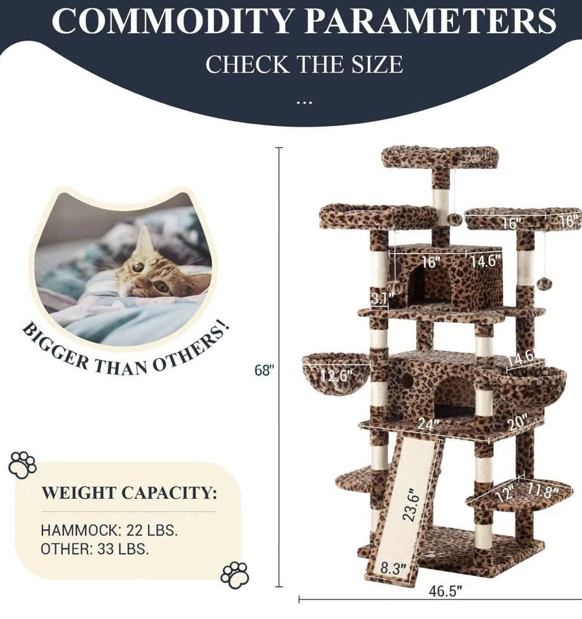 🥨SHA CERLIN 68 Inches Multi-Level Large Cat Tree for Large Kitties/Big Cat Tower with Condo/Cozy Plush Pussycat Perches/Sisal Scratching Posts and H
