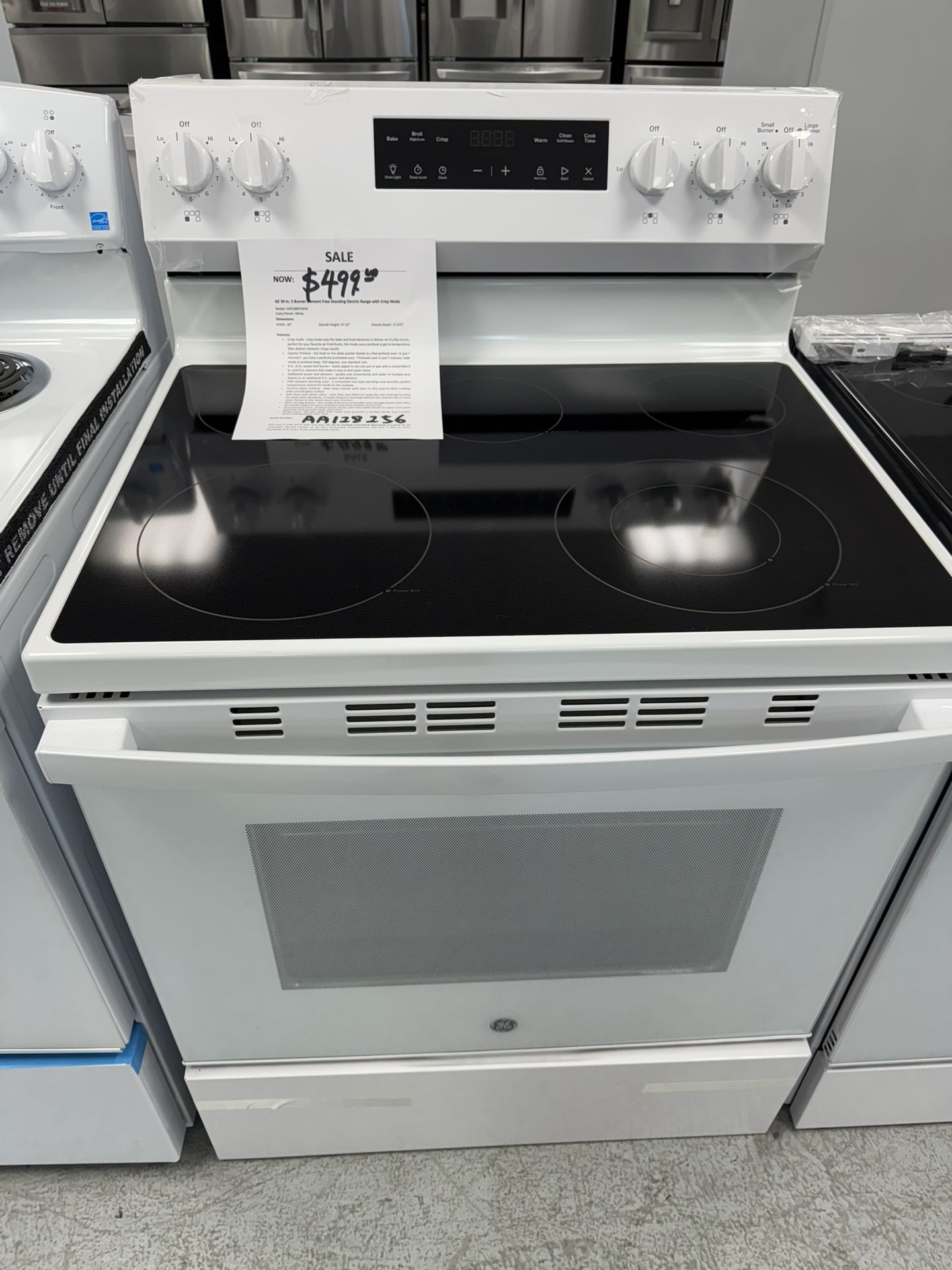 GE 30 Inches Wide 5 Burner White Electric Range