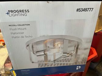 McColl 12 in Brushed Nickel Indoor 2 Light Flush Mount Light