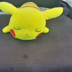 1997 Pokemon Sleeping Pikachu Plushie -- 12 inches long Plush