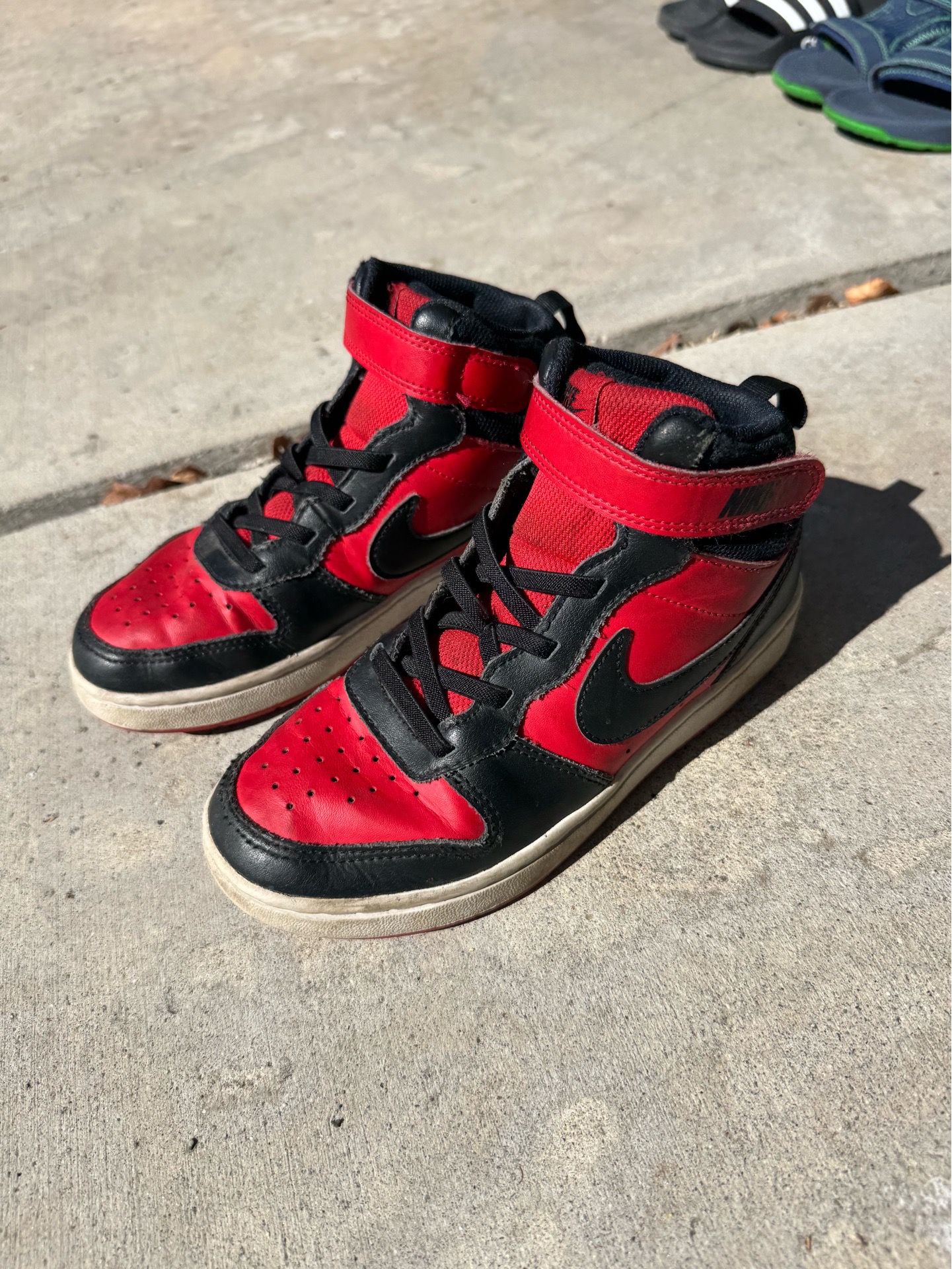 Nike kids size 2 red and black high tops