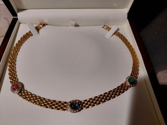 Vintage gold tone choker necklace