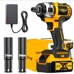 350N 3in1 Brushless Lithium Electric Wrench 21V Cordless Impact Wrench with Sleeves for Car Tool Maintenance & Nut Removal Lightweight & Rechargeable