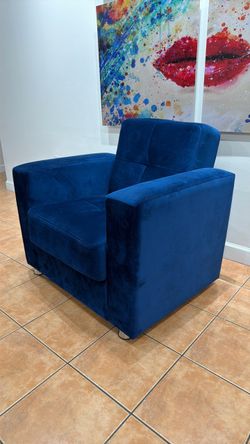 Blue accent chair