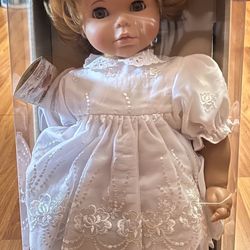 Vintage Lissi Doll 18.5” Anneliese NIB With Certification- White Dress SuperSoft