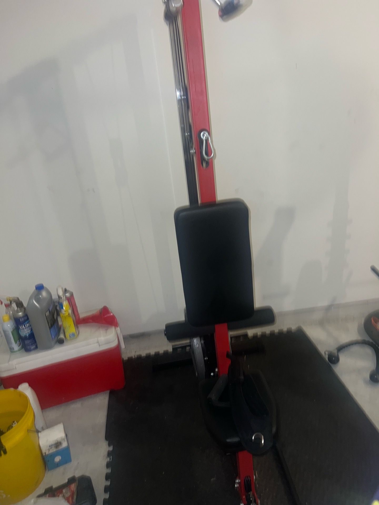 Lat pull down machine with row