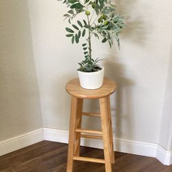 Wood Stool Bohemian/farmhouse Style 