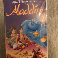 Aladdin (VHS, 1993) Black Slightly Used, Proof Of Purchase Tag Still On