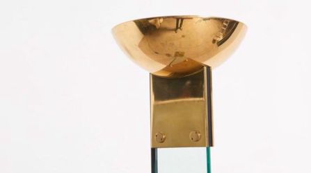 MCM Brass and Glass Lamp