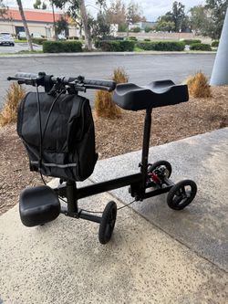 18lbs Lightweight Knee Scooter, Foldable Knee Walker, 500lbs Capacity, Reversible Footrest, All-Terrain Wheels, Medical Shock Absorbers, Disc Brake Sy