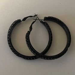 Women’s Black Fashion Jewelry Hoop Earrings