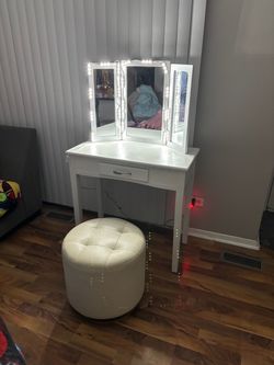 Vanity Mirror and Stool
