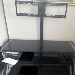 TV Stand / Black / Glass 