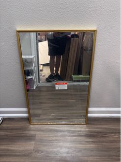 20” x 30” Gold Bathroom Mirror – Brushed Brass Beveled Frame