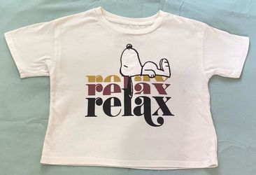 PEANUTS Kids Snoopy Short Sleeve Boxy Graphic T-Shirt Sz 9-10 y.o