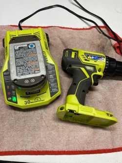 Ryobi ONE+ 18V drill, battery, charger