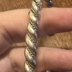 Sterling twisted rope cuff bracelet