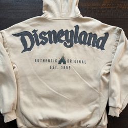 DisneyParks Disneyland Beige Gray ZipUp Hoodie Sweater Medium Spirit Jersey