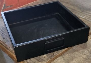Black metal bins