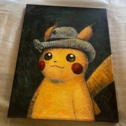 Pokémon  X Van Gogh Museum Pikachu Grey Felt Canvas