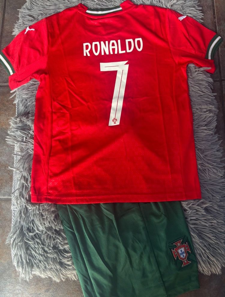 Soccer kids sizes Jerseys jersey Ronaldo futbol Portugal 🇵🇹 Messi Argentina set Ronaldosizes22,24,26,28,4,6,7,8,9,10,11,12 years old Neymar jr Bras