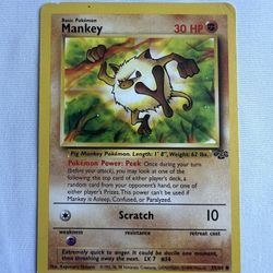 1st Edition Mankey 55/64 - Jungle Set Pokemon TCG LP!!