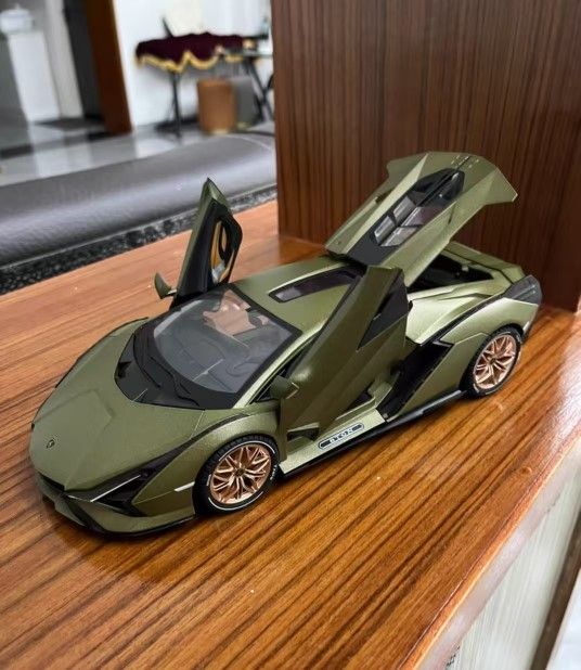 1:18 Lamborghini Lightning FKP37 Mystery Green Alloy Supercar Model with Sound and Light Boomerang Collector's Grade Large