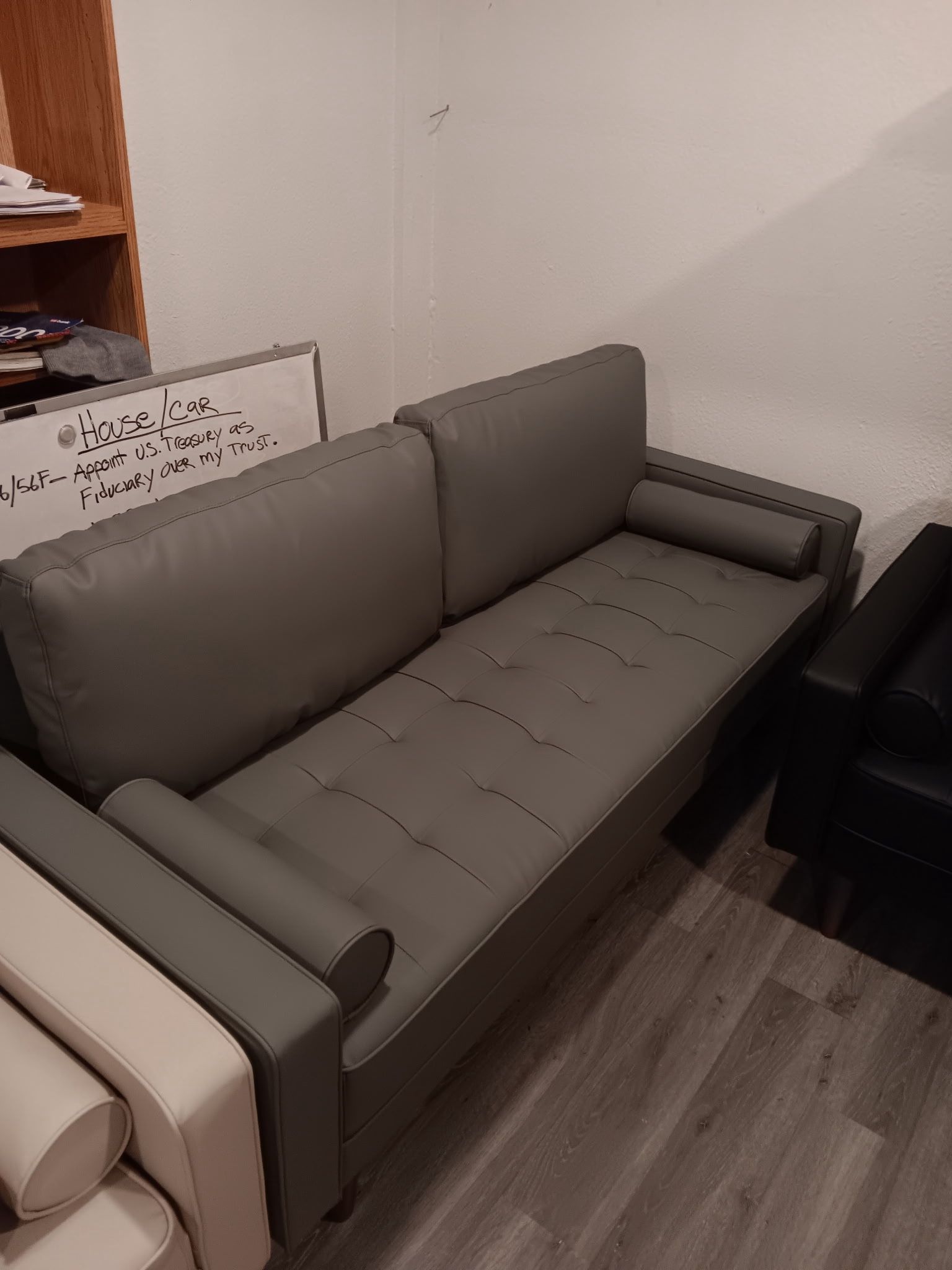 Gray Leather Couch