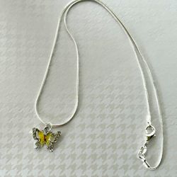 Sterling Silver Button Necklace 