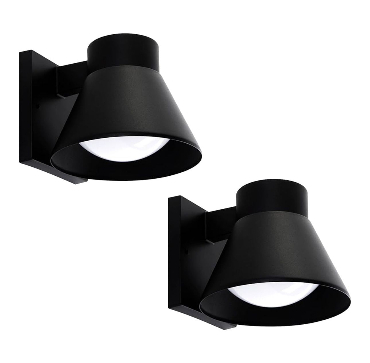 UME 2 Pack LED Outdoor Wall Light Fixtures, Black Front Porch Lights Wall Mount Lighting, Exterior Waterproof Wall Lantern Light Fixture Anti-Rust Far