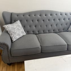 1, Sofa and 2, Pillows 