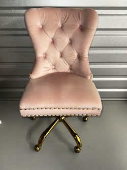 Pink Velvet Desk Chair For Sale
