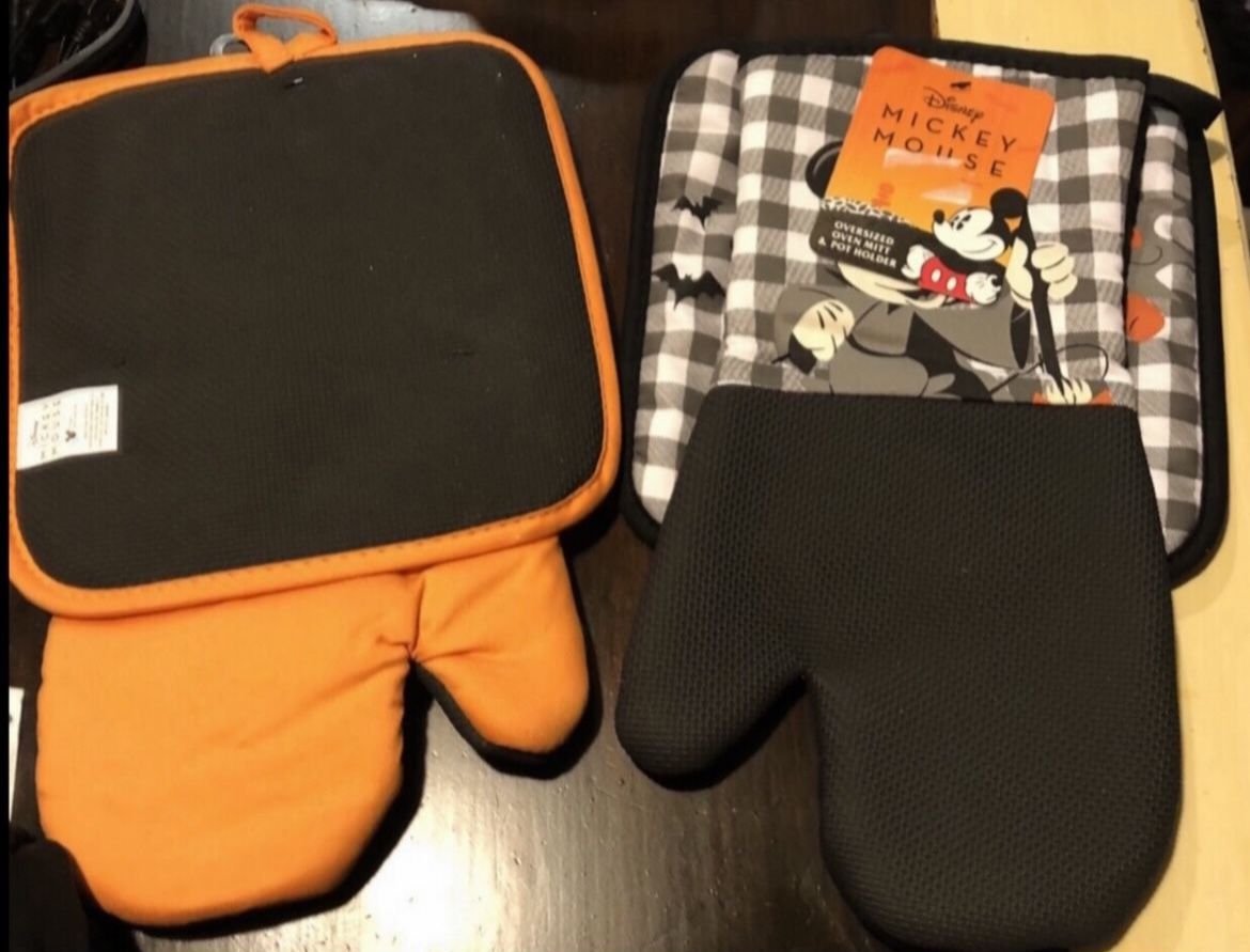 Mickey Mouse Oven Mitts And Kitchen Towel Sets $12 Each