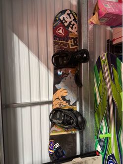 DC snow board with Burton bindings
