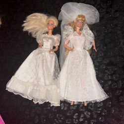 1989 antique mattel wedding barbie’s
