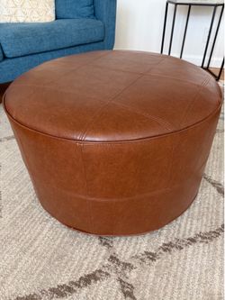 Brown Leather Ottomon