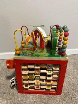 Wooden activity cube