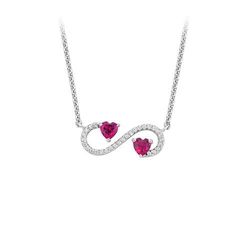 Ruby And White Sapphire 18” Necklace