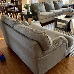 Couch and Love Seat - Neutral Grey Color