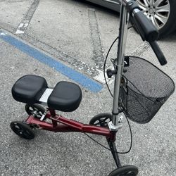Knee Walker Scooter Foot Rest Top Model Adjustable Folding W/ Basket $75 Firm 