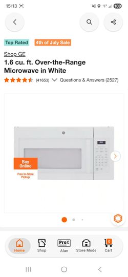 BRAND NEW GE
1.6 cu. ft. Over-the-Range Microwave in White
