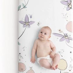 100% Cotton Fitted Crib Sheet Super Soft For Standard Crib Mattress And Toddler Bed 