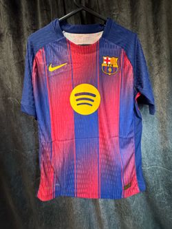 FC BARCELONA LAMINE YAMAL #10 SOCCER JERSEY MEN MEDIUM BLUE RED NIKE