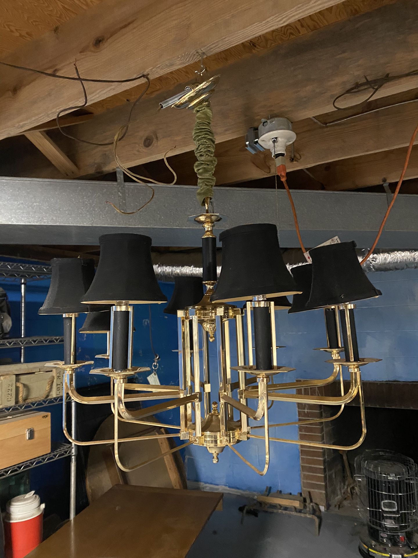 Brass dining room chandelier