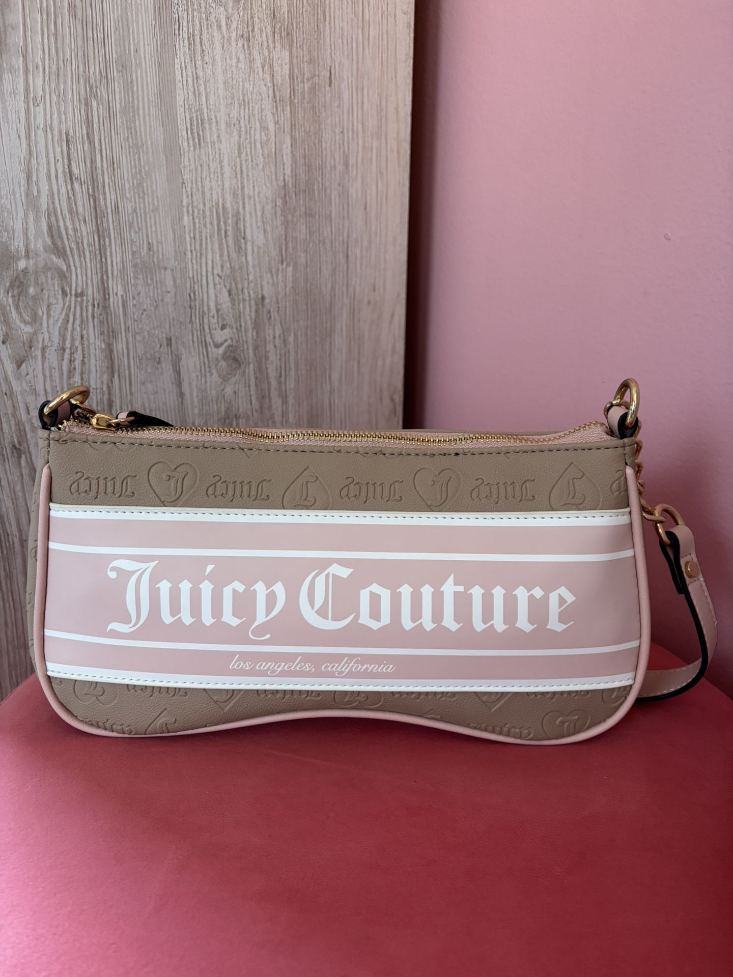 Beige and Pink Juicy Shoulder Bag