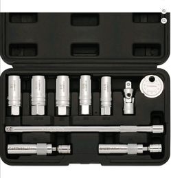 CASOMAN 10PCS 3/8" Drive Magnetic Spark Plug Socket Set